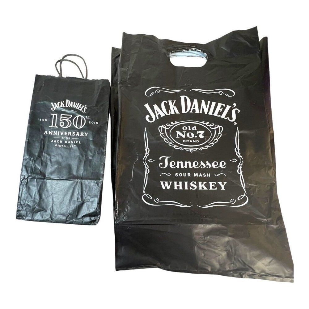 Lot of 2 Jack Daniels Empty Shopping Bags Gift Collectors 150th Anniversary